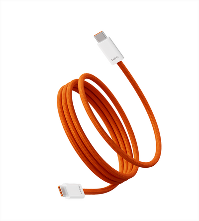 KUXIU 240W Magnetic Auto-Coiling Cable (USB-C to USB-C) - Cosmic Orange
