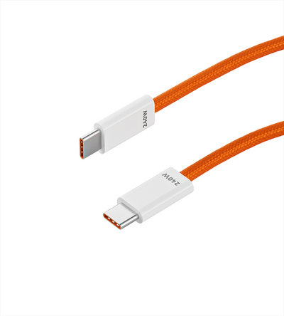 KUXIU 240W Magnetic Auto-Coiling Cable (USB-C to USB-C) - Cosmic Orange