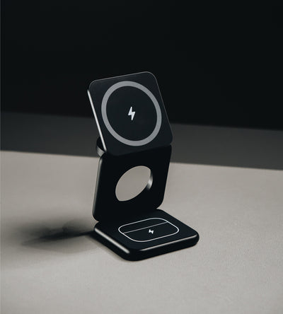 KUXIU X40 3-in-1 Foldable Magnetic Wireless Charging Station - Black