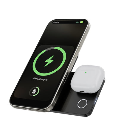 KUXIU K1 15W Fast Charging 3-in-1 MagSafe Wireless Power Bank - Black