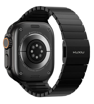 KUXIU Black Titanium Magnetic Apple Watch Band
