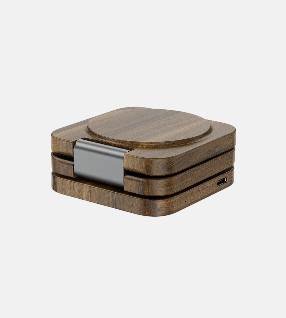 Wood Grain KUXIU X55 Nature Series 3-in-1 Foldable Magnetic Wireless Charging Station