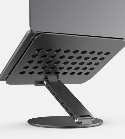KUXIU X53 Support ergonomique pour ordinateur portable avec hub 8-en-1 intégré