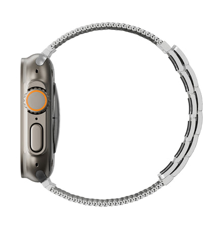 KUXIU Přírodní nerezová ocelová magnetická páska na Apple Watch