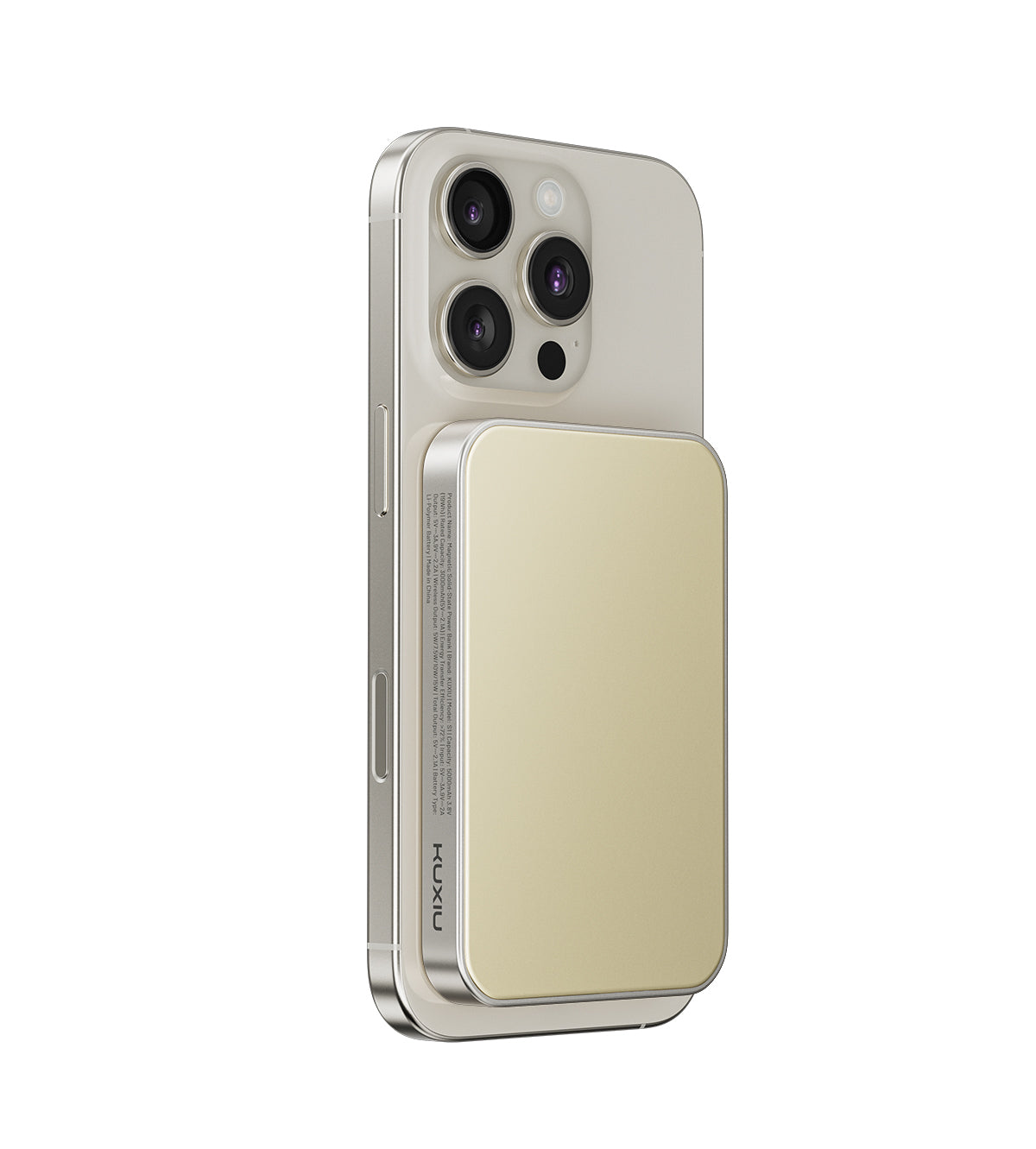 KUXIU S1 5000mAh Magnetic Solid-State Power Bank - Natural titanium