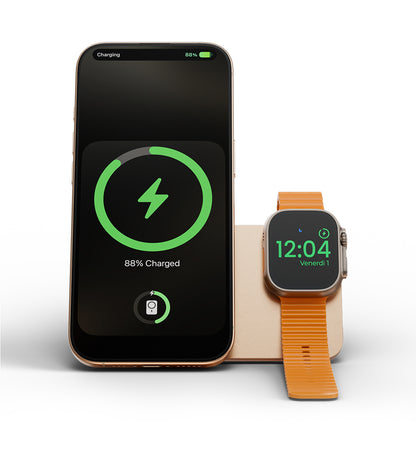 KUXIU K1 15W Fast Charging 3-in-1 MagSafe Wireless Power Bank - 5000mAh - Desert Titanium