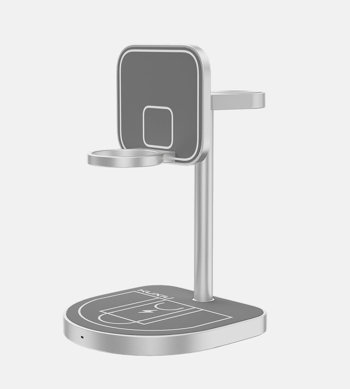 KUXIU 3-Point Power Creative 3-in-1 Magnetic Wireless Charging Stand - Gray