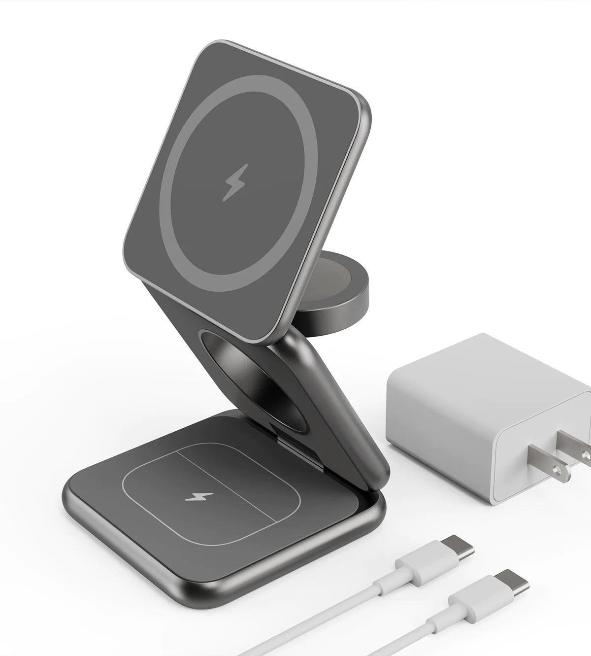 KUXIU X40 3-in-1 foldable magnetic wireless charger & stand Kit