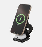 KUXIU X40 3-in-1 Foldable Magnetic Wireless Charging Station - Black