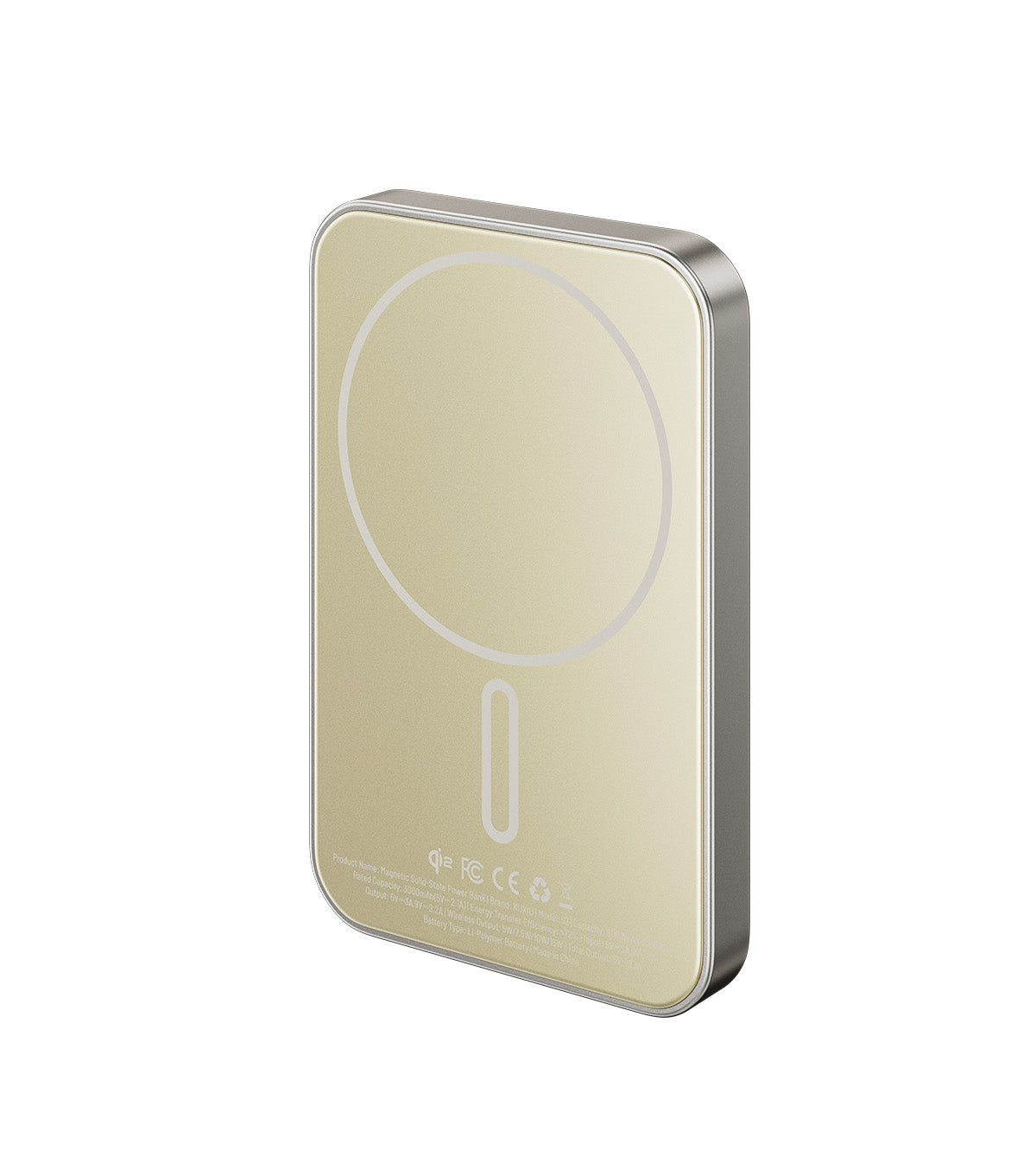 KUXIU S2 Qi2 5000mAh MagSafe Solid-State Power Bank - Natural titanium