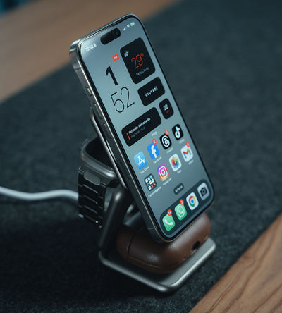 KUXIU X40Q Qi2 3-w-1 Składana Magnetyczna Stacja Ładowania Bezprzewodowego - Titanium Gold