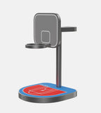 KUXIU 3-Point Power Creative 3-in-1 Magnetic Wireless Charging Stand - Red-Blue