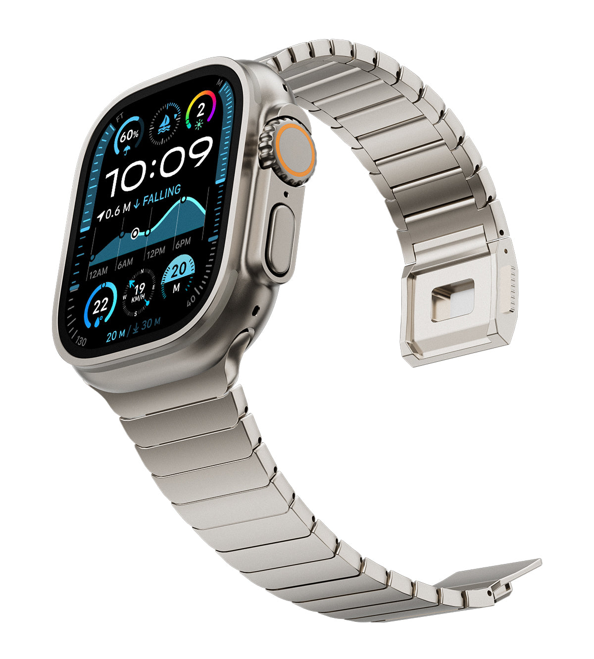 KUXIU Natural Titanium Magnetic Apple Watch Band