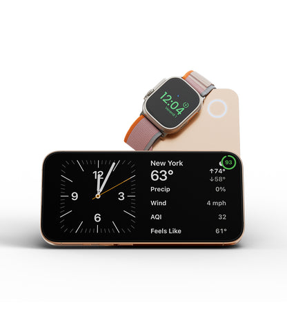 KUXIU K1 15W Fast Charging 3-in-1 MagSafe Wireless Power Bank - 5000mAh - Desert Titanium