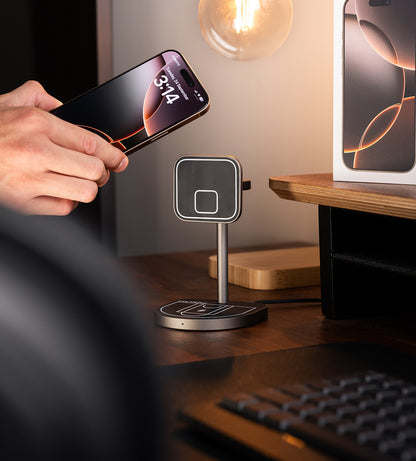 KUXIU 3-Point Power Kreativní 3v1 MagSafe Nabíjecí Stojan - Černá