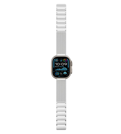 KUXIU Přírodní nerezová ocelová magnetická páska na Apple Watch