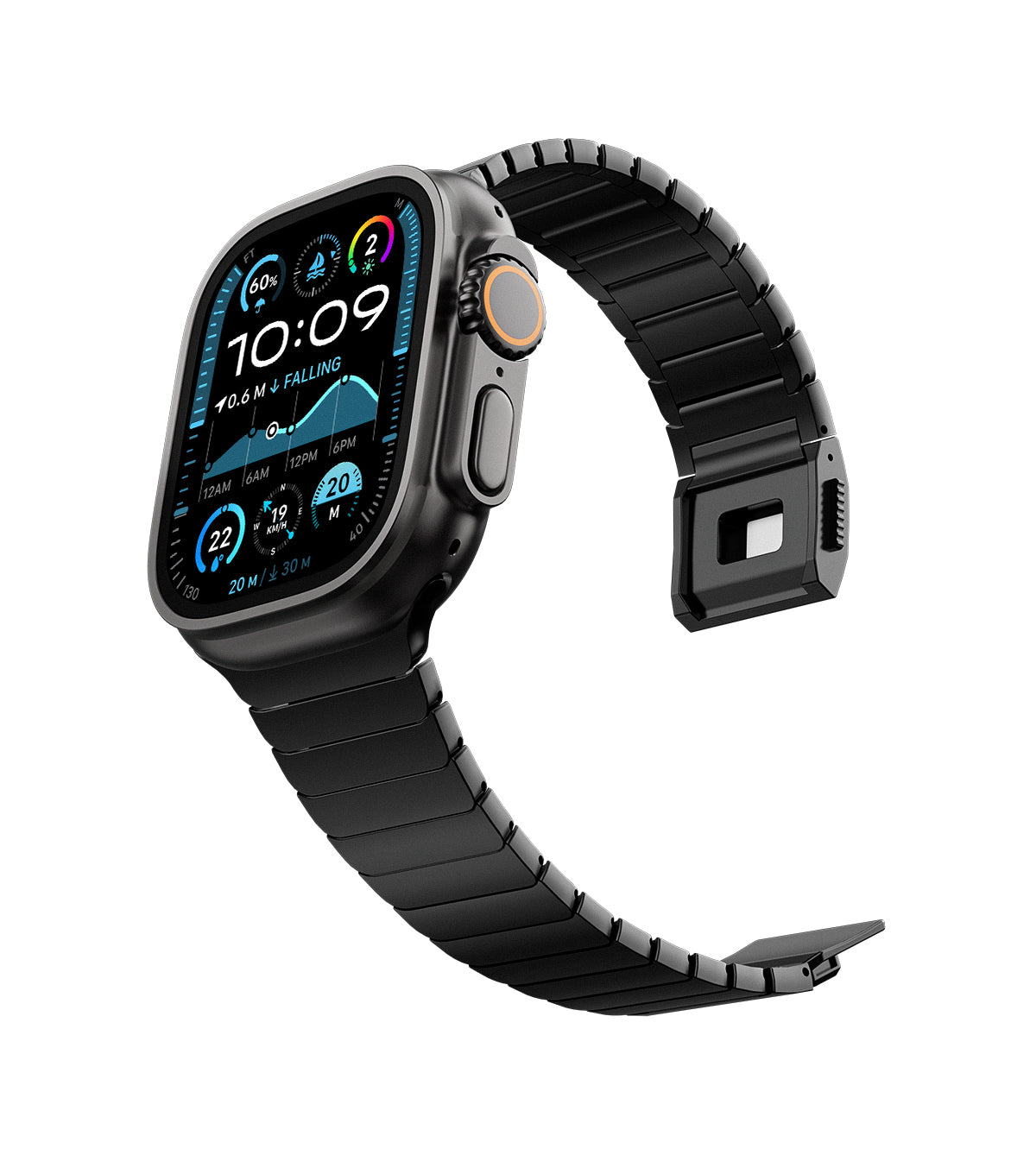 KUXIU Black Titanium Magnetic Apple Watch Band