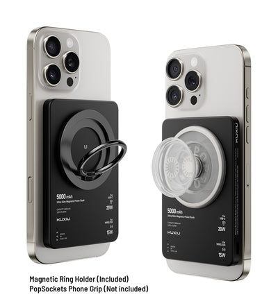 KUXIU B10 Ultra-Slim Magnetic Wireless Power Bank – Black