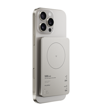 KUXIU B10 Ultra-Slim Magnetic Wireless Power Bank – Titanium