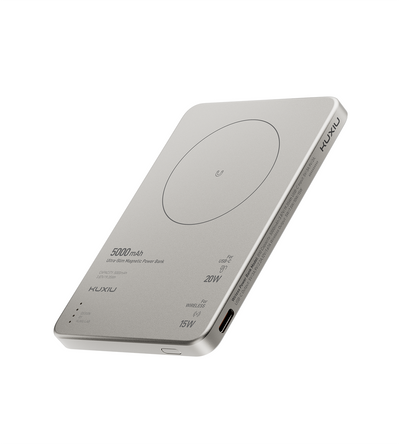 KUXIU B10 Ultra-Slim Magnetic Wireless Power Bank – Titanium