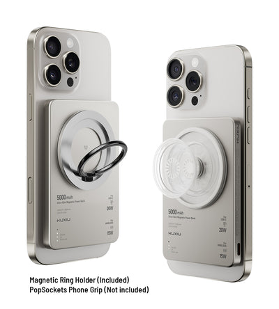 KUXIU B10 Ultra-Slim Magnetic Wireless Power Bank – Titanium