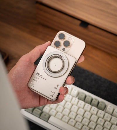 KUXIU B10 Ultra-Slim Magnetic Wireless Power Bank – Titanium