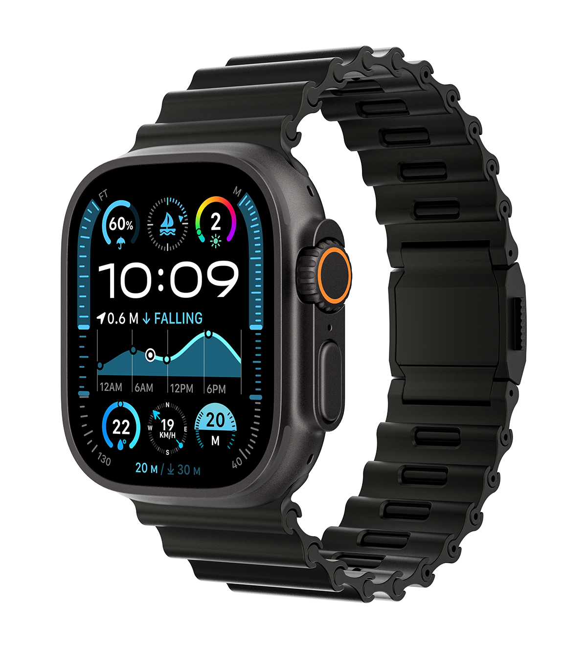 KUXIU Stainless Steel Ocean Band - Black