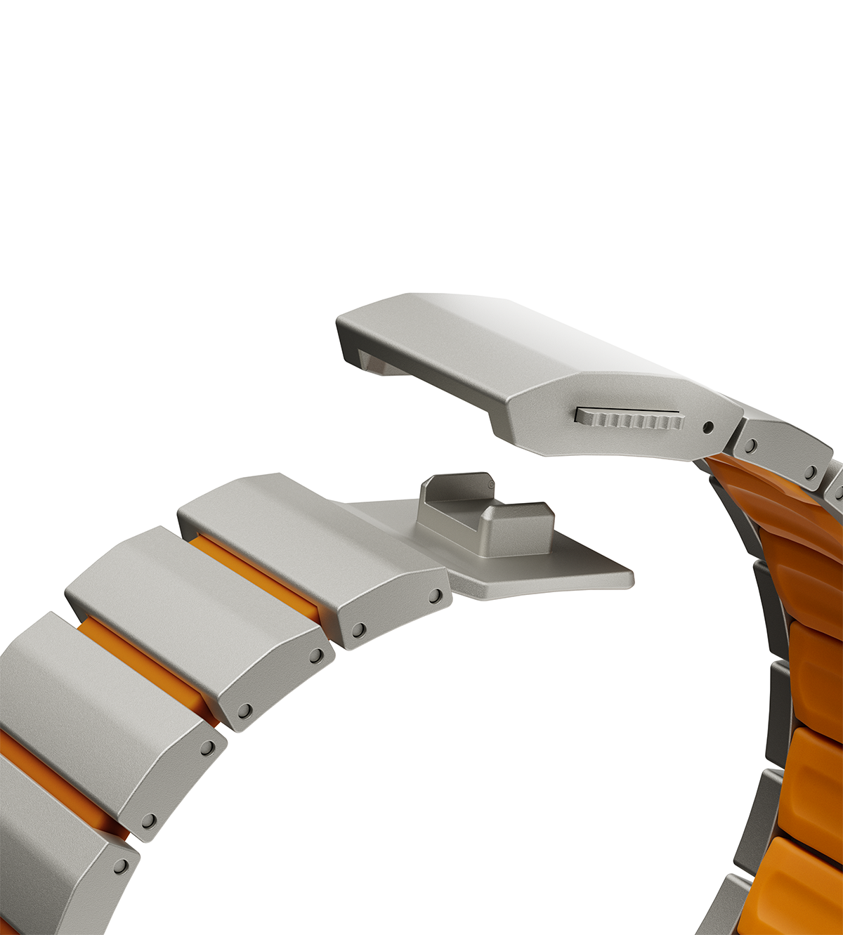 KUXIU Pure Titanium Watch Band with Magnetic Clasp – Titanium & Orange