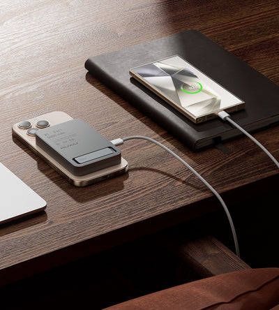 KUXIU K1 Banco de Energía MagSafe 3-en-1 de Carga Rápida 15W - Gris