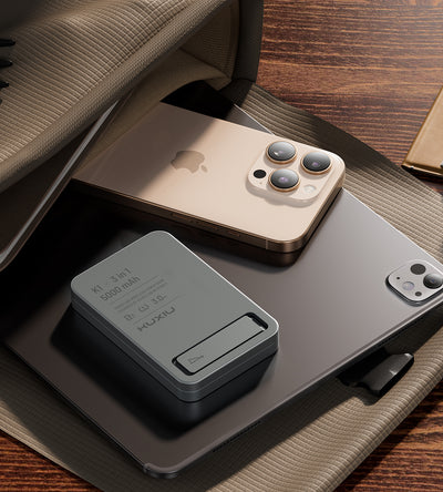 KUXIU K1 Banco de Energía MagSafe 3-en-1 de Carga Rápida 15W - Gris