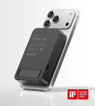 KUXIU K1 Ultra Qi2.2 25W Fast Charging 3-in-1 MagSafe Wireless Power Bank - Black