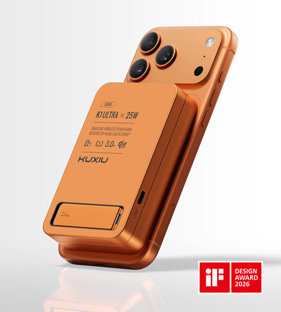 KUXIU K1 Ultra Qi2.2 25W Fast Charging 3-in-1 MagSafe Wireless Power Bank - Cosmic Orange