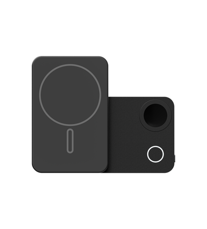 KUXIU K2 Qi2 15W Fast Charging 3-in-1 MagSafe Power Bank - Black