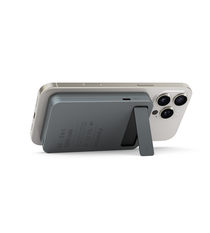 KUXIU K2 Qi2 15W Fast Charging 3-in-1 MagSafe Power Bank - Gray