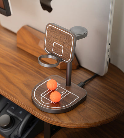 Soporte de Carga Inalámbrica Magnética 3 en 1 Creativo de KUXIU Qi2 con Potencia de 3 Puntos - Textura de Madera