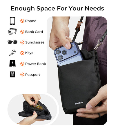 KUXIU Smart Shield Bag – RFID Blocking, Waterproof & Anti-Cut - Black