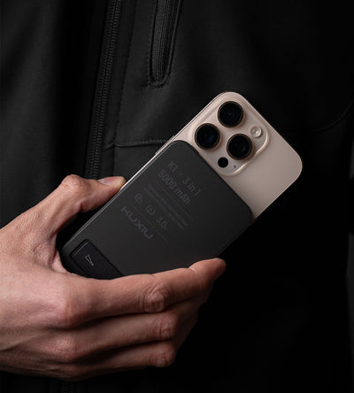 KUXIU K1 15W Schnellladende 3-in-1 MagSafe Powerbank - Schwarz