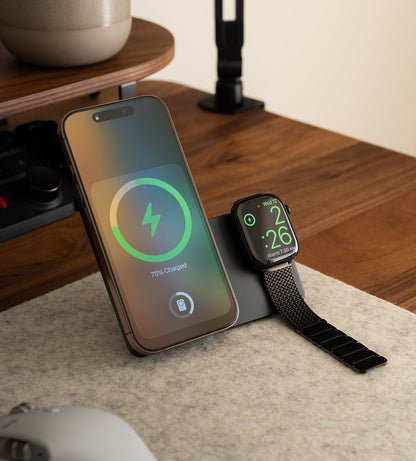 KUXIU K1 15W Fast Charging 3-in-1 MagSafe Wireless Power Bank - Black
