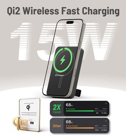 KUXIU K2 Qi2 15W 고속 충전 3-in-1 MagSafe 보조배터리
