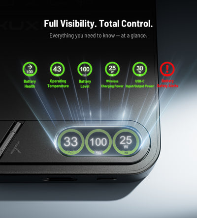 KUXIU S4 Qi2.2 25W Power Bank Wireless Sicuro Semi-Solido in Lega di Alluminio da 10000mAh — Nero