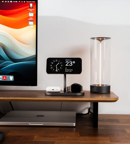 KUXIU X23 Pro 3-in-1 MagSafe Schnellladeständer mit Dual-Core-Technologie – Holzmaserung