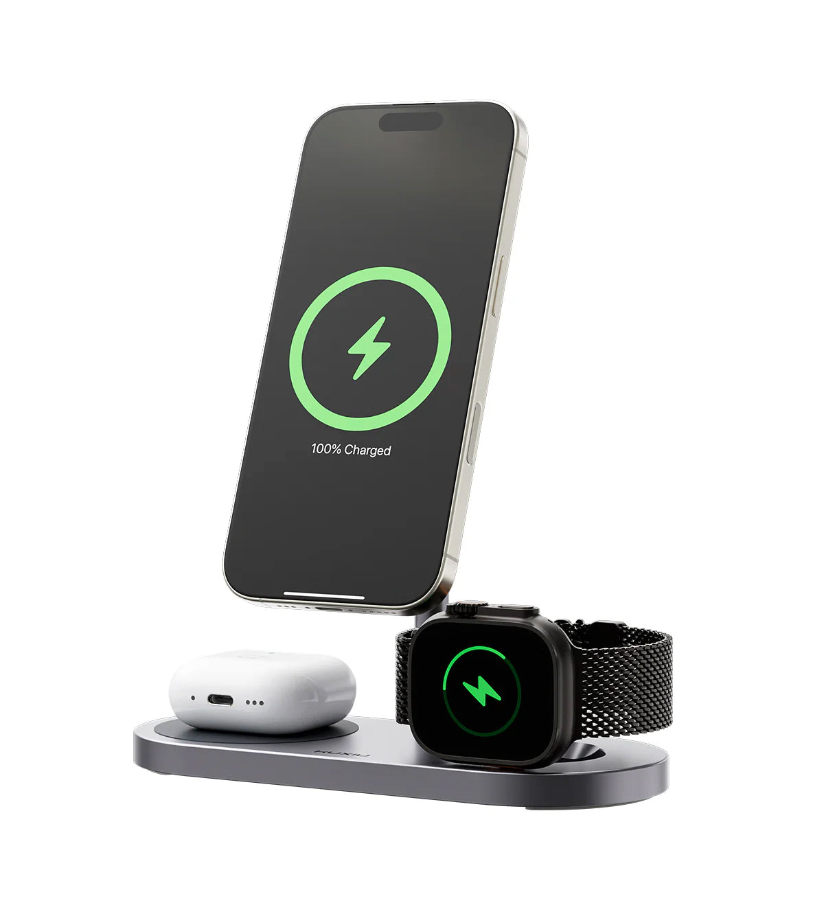 KUXIU X23 Pro 3-In-1 Magnetic Wireless Charger & Stand Kit - Gray