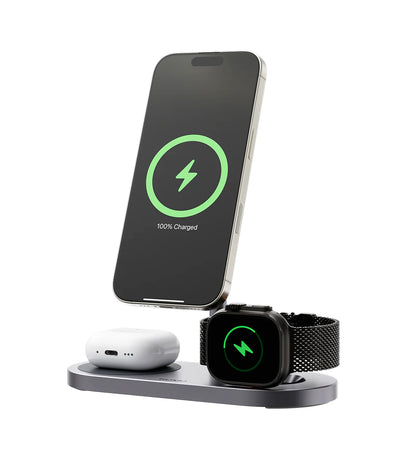 KUXIU X23 Pro 3-in-1 MagSafe Dual-Core Fast Charging Stand – Gray