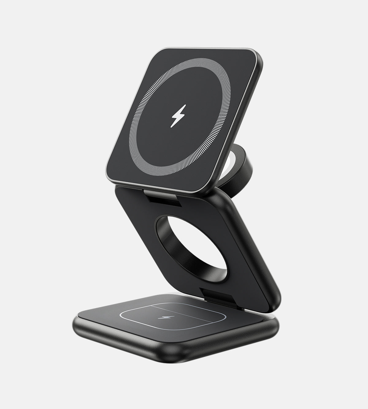 KUXIU X40 3-in-1 Foldable Magnetic Wireless Charging Station - Black