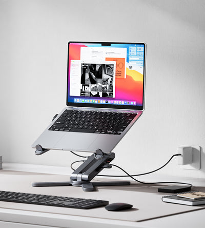 KUXIU X53 Mini Ergonomic Laptop Stand with Built-in 8-in-1 Hub