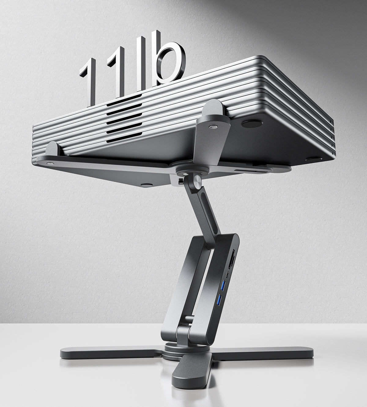 KUXIU X53 Mini Ergonomic Laptop Stand with Built-in 8-in-1 Hub