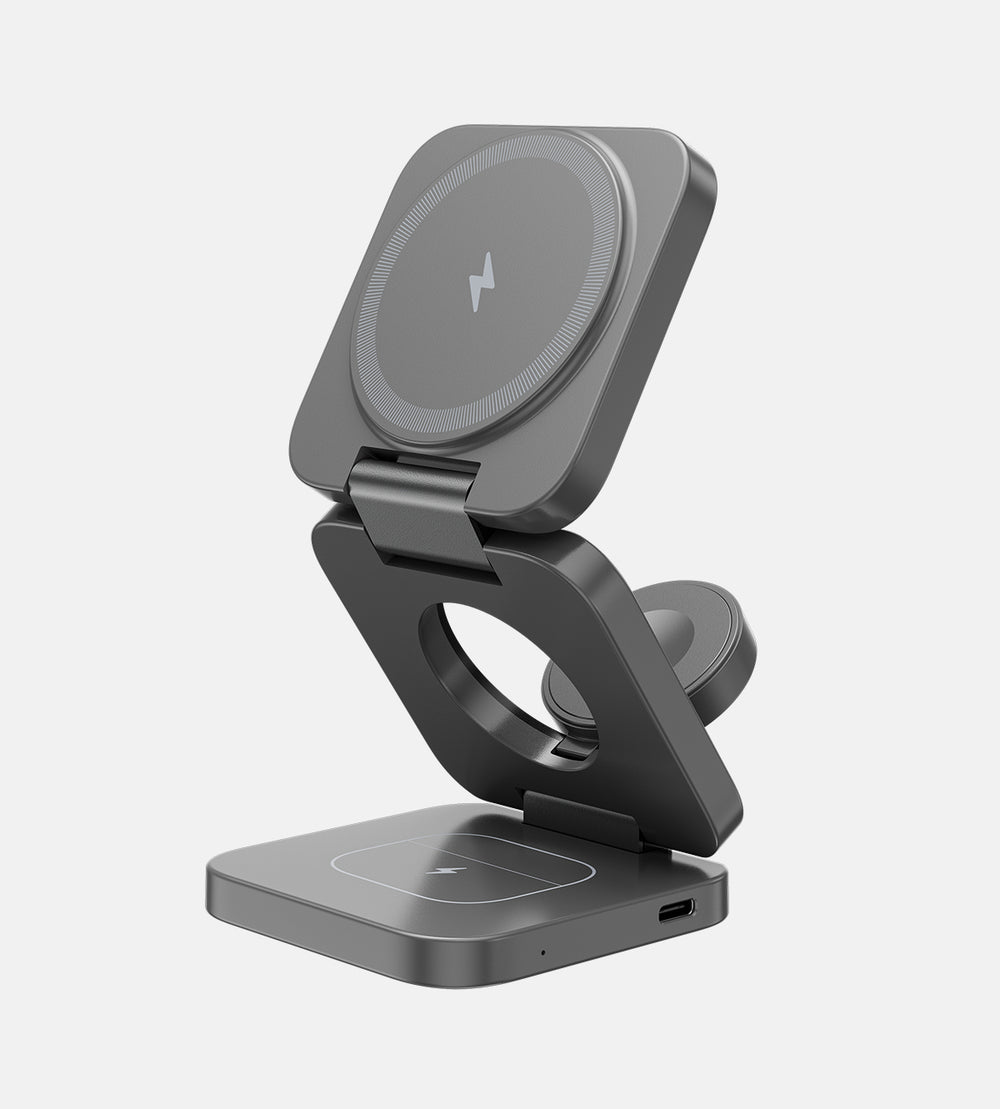 KUXIU X55 3In1 Foldable Wireless Charging Station Gray