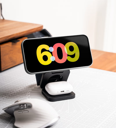 KUXIU X55 Turbo Qi2.2 Certified 25W 3-in-1 MagSafe Foldable Wireless Charging Stand  - Black