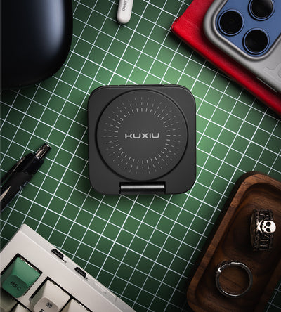 KUXIU X55 Turbo Qi2.2 Certified 25W 3-in-1 MagSafe Foldable Wireless Charging Stand  - Black