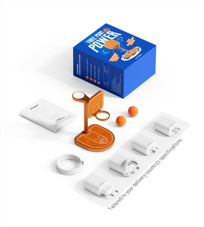 KUXIU X85 Turbo Qi2.2 25W 3-in-1 Creative Wireless Charging Station - Orange